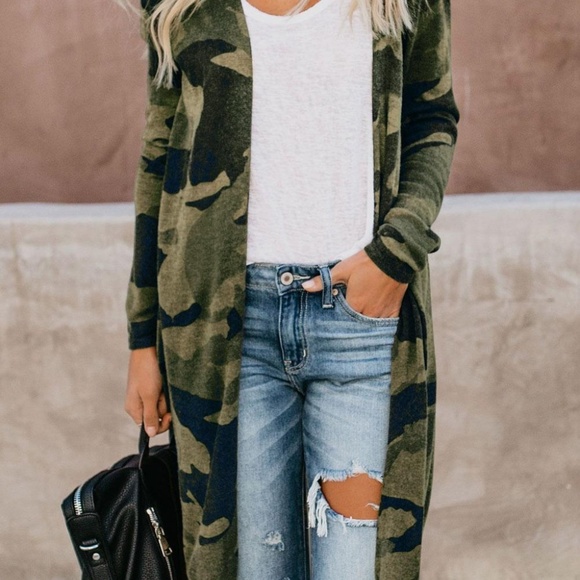 🐒 LAST ONE🐒Camo Duster Cardigan! Fabulous - Picture 5 of 8